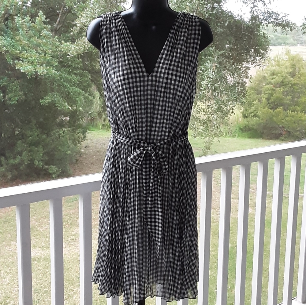 Max Studio Black and White Gingham Dress